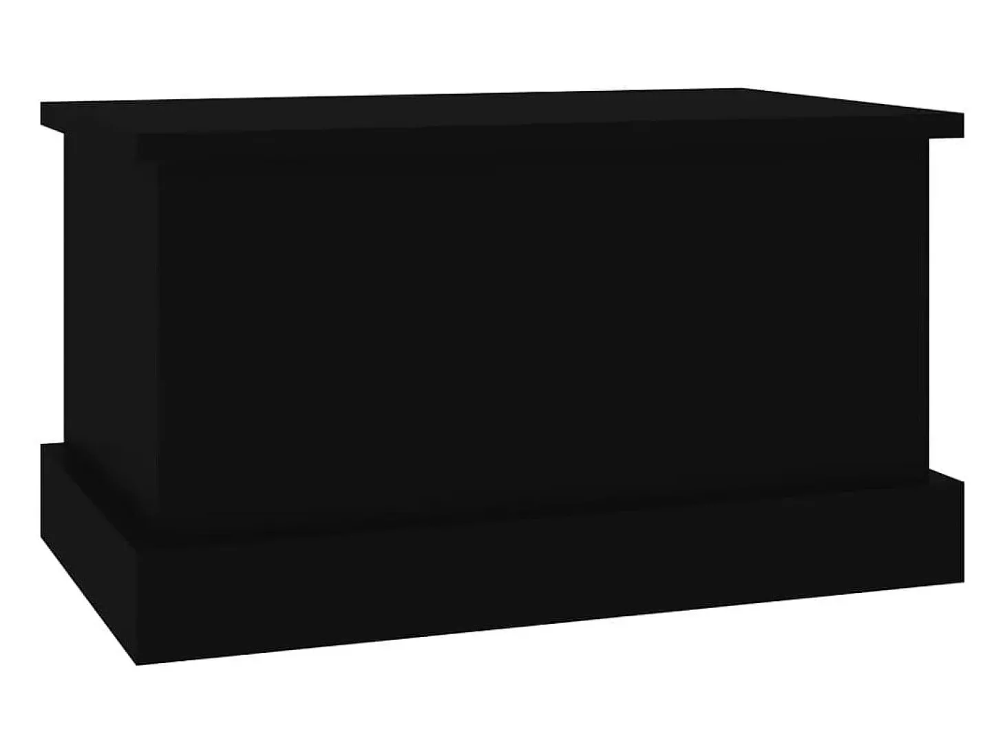Caixa de arrumação 50x30x28 cm derivados de madeira preto PT973177