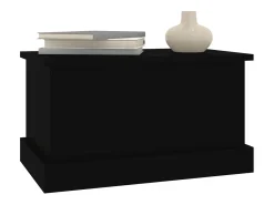 Caixa de arrumação 50x30x28 cm derivados de madeira preto PT973177