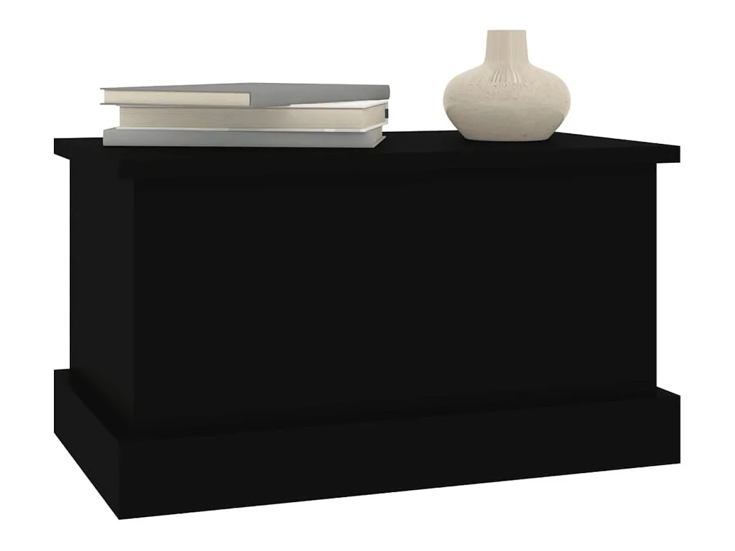 Caixa de arrumação 50x30x28 cm derivados de madeira preto PT973177