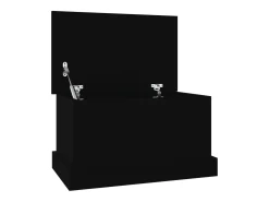 Caixa de arrumação 50x30x28 cm derivados de madeira preto PT973177