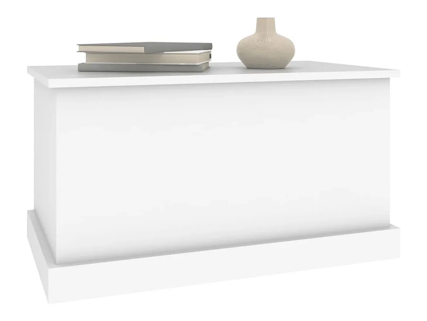 Caixa de arrumação 70x40x38 cm derivados de madeira branco PT137334
