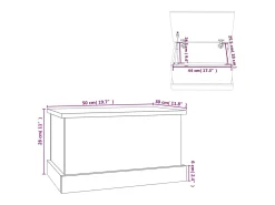 Caixa de arrumação 50x30x28 cm derivados madeira cinza cimento