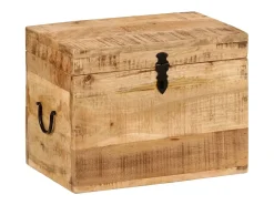 Caixa de arrumação 39x28x31 cm madeira de mangueira maciça