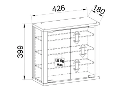 Caixa de exposição de vidro VCM pendurada | Vitrine de vidro com vidro de segurança ESG | Dimensões: A. 40 x L. 43 x P. 18 cm | Vitrosa S (antracite)