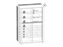 Caixa de exposição de vidro VCM pendurada | Vitrine de vidro com vidro de segurança ESG | Dimensões: A. 91 x L. 59 x P. 18 cm | Vitrosa Mini (noz de núcleo)