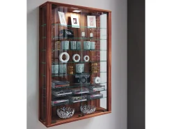 Caixa de exposição de vidro VCM pendurada | Vitrine de vidro com vidro de segurança ESG | Dimensões: A. 91 x L. 59 x P. 18 cm | Vitrosa Mini (noz de núcleo)