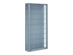 Caixa de exposição de vidro VCM pendurada | Vitrine de vidro com vidro de segurança ESG | Dimensões: A. 114 x L. 59 x P. 18 cm | Vitrosa Maxi (prata)