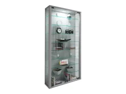 Caixa de exposição de vidro VCM pendurada | Vitrine de vidro com vidro de segurança ESG | Dimensões: A. 114 x L. 59 x P. 18 cm | Vitrosa Maxi (prata)