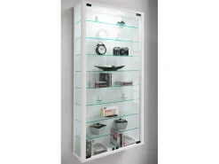 Caixa de exposição de vidro VCM pendurada | Vitrine de vidro com vidro de segurança ESG | Dimensões: A. 114 x L. 59 x P. 18 cm | Vitrosa Maxi (Branco)