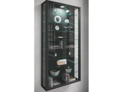 Caixa de exposição de vidro VCM pendurada | Vitrine de vidro com vidro de segurança ESG | Dimensões: A. 114 x L. 59 x P. 18 cm | Vitrosa Maxi (Preto)