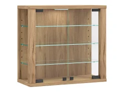 Caixa de exposição de vidro VCM pendurada | Vitrine de vidro com vidro de segurança ESG | Dimensões: A. 40 x L. 43 x P. 18 cm | Vitrosa S (carvalho de mel)
