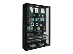 Caixa de exposição de vidro VCM pendurada | Vitrine de vidro com vidro de segurança ESG | Dimensões: A. 91 x L. 59 x P. 18 cm | Vitrosa Mini (Preto)