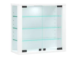 Caixa de exposição de vidro VCM pendurada | Vitrine de vidro com vidro de segurança ESG | Dimensões: A. 40 x L. 43 x P. 18 cm | Vitrosa S (Branco)