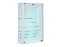 Caixa de exposição de vidro VCM pendurada | Vitrine de vidro com vidro de segurança ESG | Dimensões: A. 91 x L. 59 x P. 18 cm | Vitrosa Mini (Branco)