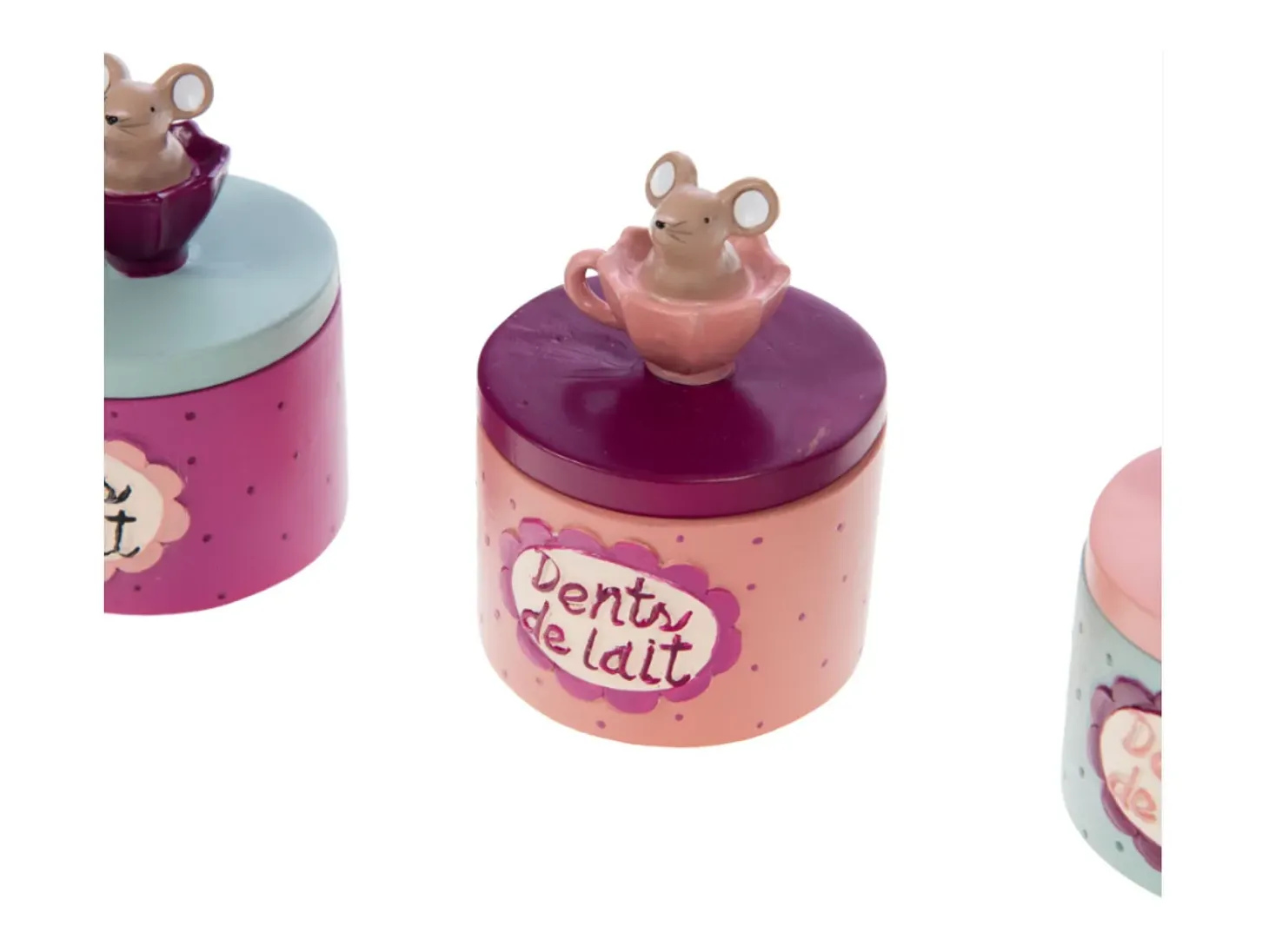Caixa dentes de leite pack 3 rosa tamanho 7x5x5 cm