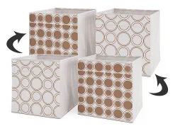Caixa dobrável branco/dourado 30x30x30