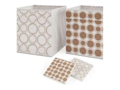 Caixa dobrável branco/dourado 30x30x30