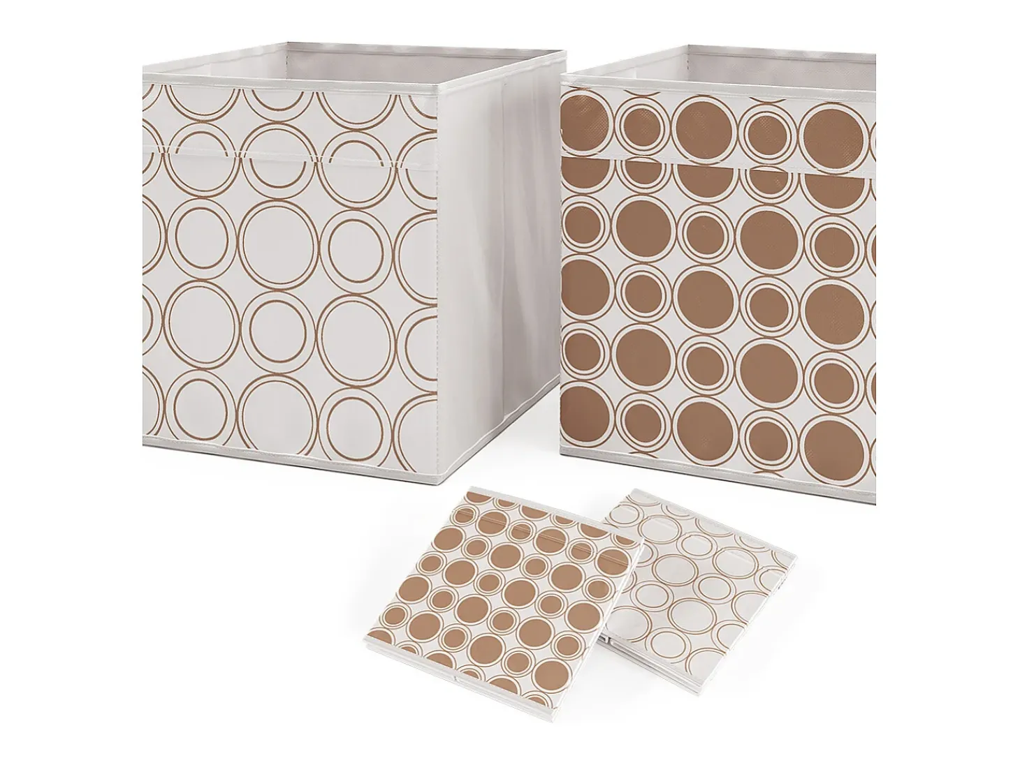 Caixa dobrável branco/dourado 30x30x30