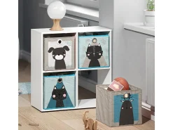 Caixa dobrável cinza/azul 30x30x30