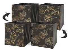 Caixa dobrável preto/dourado 30x30x30