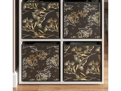 Caixa dobrável preto/dourado 30x30x30