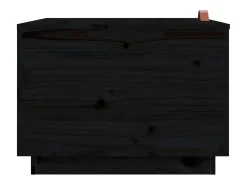 Caixas de arrumação com tampas 3 pcs pinho maciço preto
