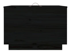Caixas de arrumação com tampas 3 pcs pinho maciço preto