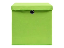 Caixas de Arrumação Dobráveis Verde com Tampas - 4 Peças 28x28x28 cm