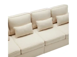Cama acolchoada para adulto 180 x 1362 cm, sem cabeceira, com faixa LED (monocromática), base com suspensão hidráulica, bege.