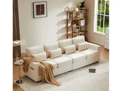 Cama acolchoada para adulto 180 x 1362 cm, sem cabeceira, com faixa LED (monocromática), base com suspensão hidráulica, bege.