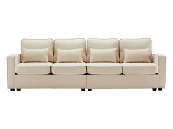 Cama acolchoada para adulto 180 x 1362 cm, sem cabeceira, com faixa LED (monocromática), base com suspensão hidráulica, bege.