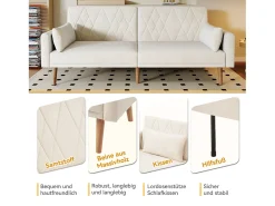 Cama acolchoada para adulto 180 x 1440 cm, sem cabeceira, com faixa LED (monocromática), base com suspensão hidráulica, bege.
