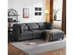 Cama acolchoada para adulto 180 x 1355 cm, sem cabeceira, com faixa LED (monocromática), base com suspensão hidráulica, bege.