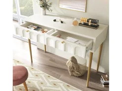 Cama acolchoada para adulto 180 x 312 cm, sem cabeceira, com faixa LED (monocromática), base com suspensão hidráulica, bege.