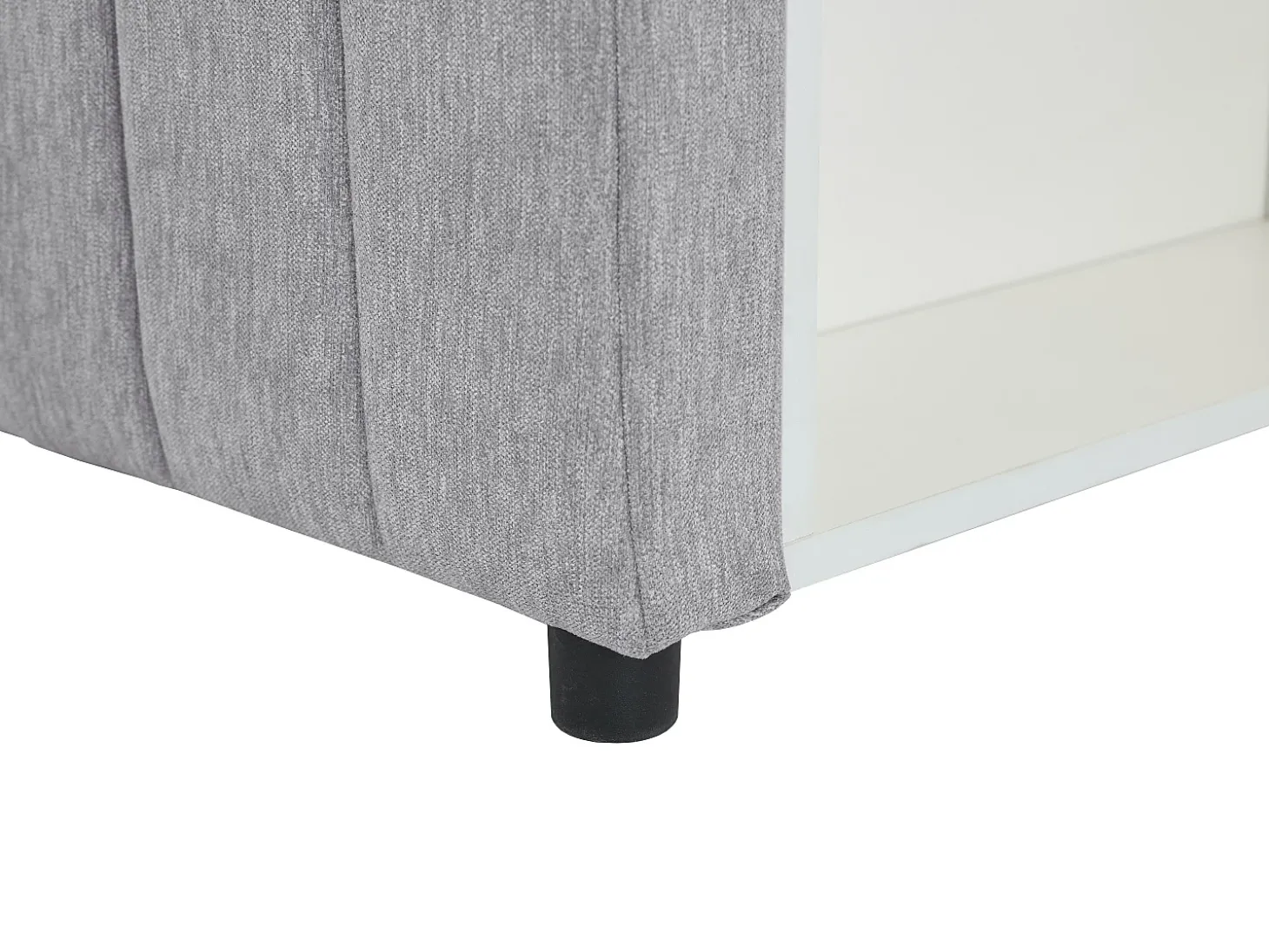 Cama com arrumação banco 80x200 cm tecido cinza - LAOZIA