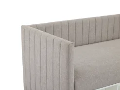 Cama com arrumação banco 80x200 cm tecido taupe - LAOZIA