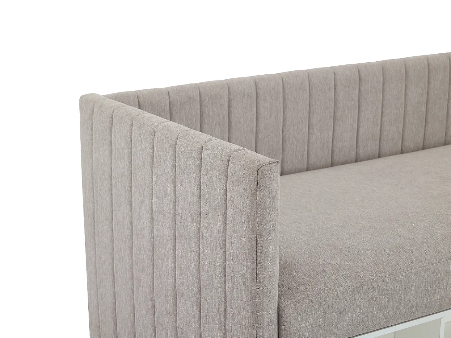 Cama com arrumação banco 80x200 cm tecido taupe - LAOZIA