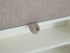 Cama com arrumação banco 80x200 cm tecido taupe - LAOZIA