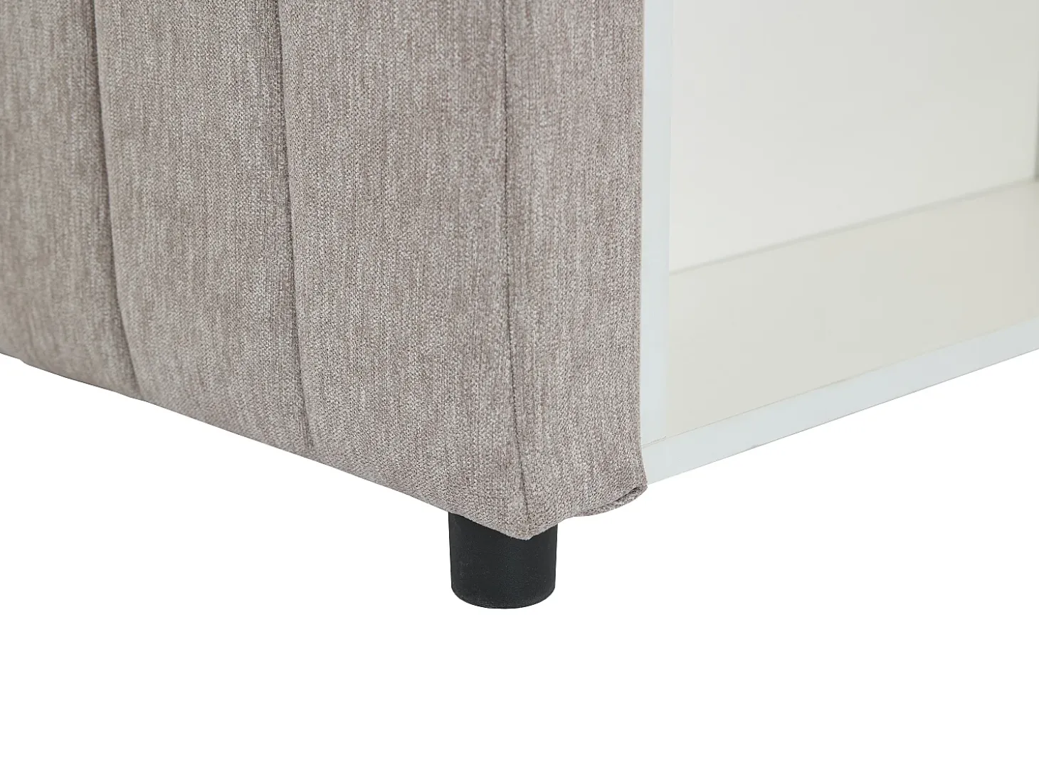 Cama com arrumação banco 80x200 cm tecido taupe - LAOZIA