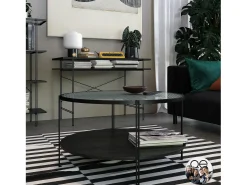 Camilo | Mesa de centro de 60 cm com aspeto de mármore