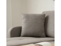 Canapé d'angle avec méridienne - 3 places - tissu en coton et lin - Gris anthracite