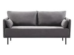 Canapé fixe tissu "Rudy" - 180,5 x 78 x 52 cm - 3 lugares - Gris foncé