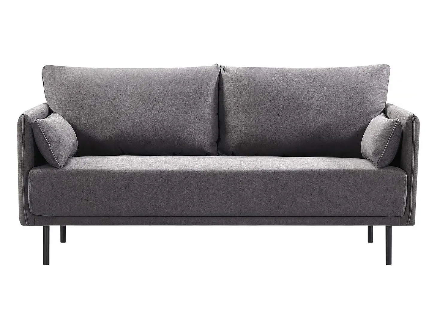 Canapé fixe tissu "Rudy" - 180,5 x 78 x 52 cm - 3 lugares - Gris foncé