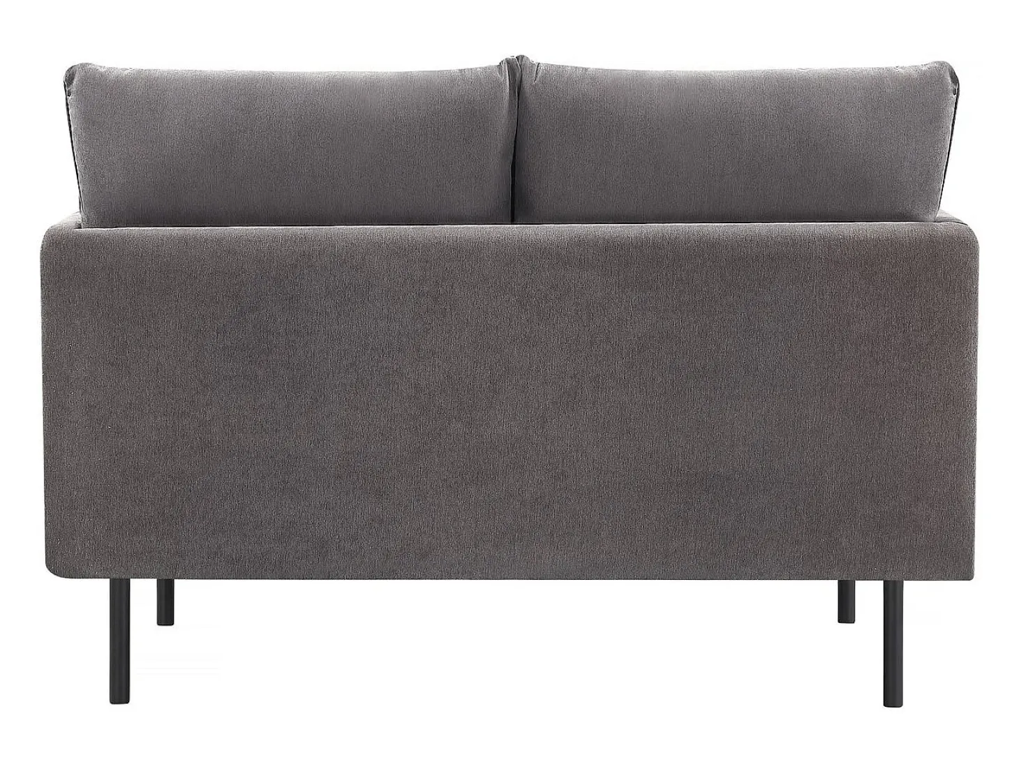 Canapé fixe tissu "Rudy" - 132 x 78 x 88 cm - 2 lugares - Gris foncé