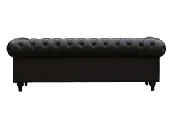 Canapé fixo Chesterfield "Aliza" - 204 x 80 x 58 cm - 3 lugares - Marron