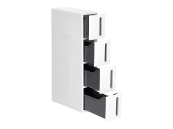 Carrinho de arrumação 45x17x83 cm branco e cinza