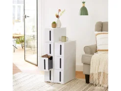 Carrinho de arrumação 45x17x83 cm branco e cinza