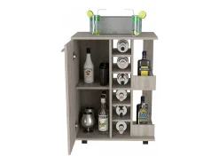 Carrinho de bar com suporte para garrafas e rodas , 82.09 cm X 59.99 cm X 37.49 cm , Cinder
