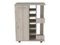 Carrinho de bar com suporte para garrafas e rodas , 82.09 cm X 59.99 cm X 37.49 cm , Cinder