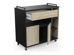 Carrinho de Cozinha AMBIHOME SIDE Carvalho/Preto C78xP40xA79cm